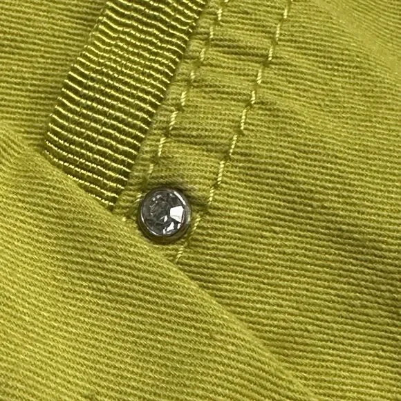 White House Black Market Shorts Womens Size 4 Ribbon Trim Cuff Tab Green Preppy - Picture 4 of 16